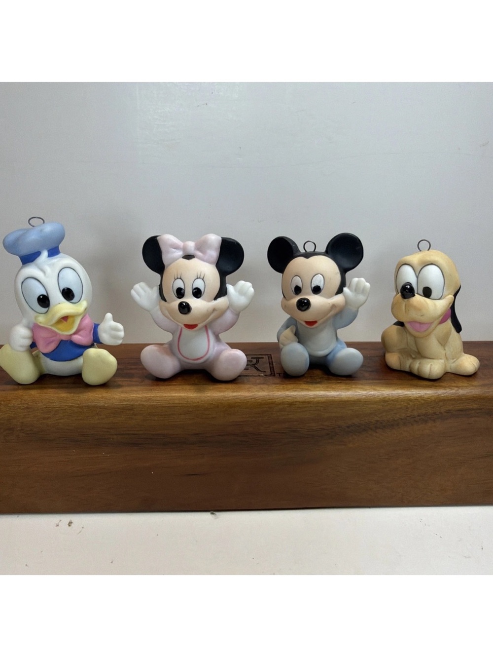 Vtg Disney Baby Ornament Porcelain Donald Pluto Mickey Minnie Sri Lanka Read!